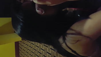 Preview 4 of Madura Orgasm - Hot Latina teen Carol Herebia giving a blow job in lingerie