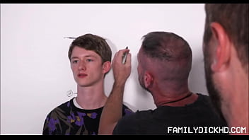 Preview 1 of Bandaged Girl M - Jock And Twink Step Brothers Threesome With Bear Step Dad - Wesley Woods