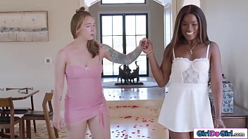 Preview 1 of Xxxxvc Video Xxxxc - Busty babe admits feelings to ebony bff