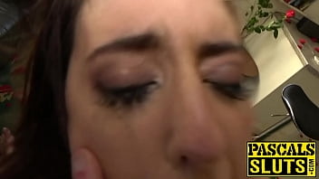 Preview 4 of Kisss Fok - Gagged teen spanked hard and roughly fucked by dom