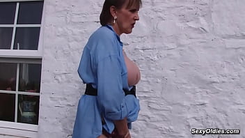 Preview 1 of Phimsex Com Dich - Hairy huge tits granny Allison outdoors solo fingers and toys pussy