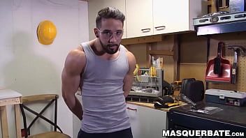 Preview 1 of Muslim Boobs Bangla Big - Sexy handyman Zack Lemec drills fleshlight after jerking off