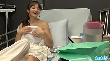 Preview 3 of Espanolas Anal - Public Sex in Hospital,  Milf Flash BF Cumshot I Gave Him a Handjob and He Cums On My Tits