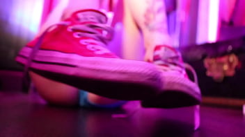 Preview 2 of India Xxxsex - babyjas slut in sneakers does footjob