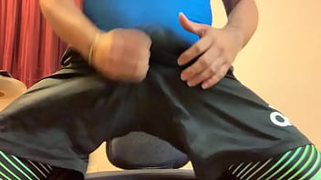 Preview 2 of Finger Sharking - Jacking off in my basketball shorts 3 cumming through them