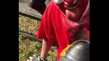 Preview 2 of Assh Lee Creampie - Clown Worshiping Muddy Boot With Hott Sauce