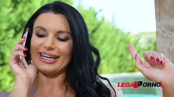 Preview 2 of Lara Jones Xnxx - Anal-addict and DP pornstar Ania Kinski gets kinky by the pool with two studs GP609