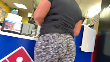 Preview 3 of Shemale Satin Panty Fuck - Candid latina big ass in spandex