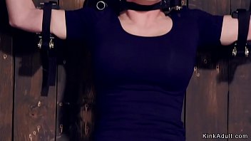 Preview 1 of Yoga Teachar Xnxx - Busty gagged Milf taking clamps