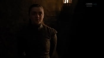 Preview 1 of Xxnnn M - Maisie Williams Arya Stark Nude Scene Game of Thrones S08E02 | Solacesolitude