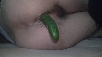 Preview 2 of Fast Time Fooking - Sissy mazen .  cucumber insertion in my butt