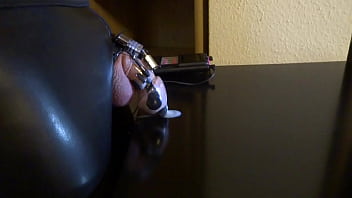 Preview 2 of Wv Spy - Estim e-stim cum load with chastity device