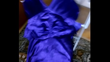 Preview 1 of Black Teen Facebook - cum satin dress