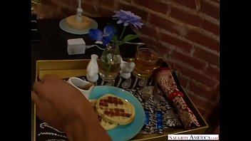 Preview 1 of On Audtion - Naughty America - Hot blonde wife Aline wants her favorite breakfast: sausage