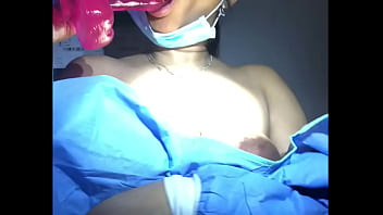 Preview 4 of Lou Lou Petite Agent - Vicky Tease Tuesday: Vicky Hylton Plays with Dildo at The ER