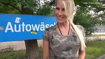 Preview 1 of Amelie A - Innocent Blonde Let Stranger Cum Inside In Public Restroom