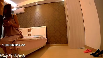 Preview 1 of Sani Leon Xxx Vdo - 公寓高價約啪小家碧玉型長腿美少婦 穿著情趣連體黑絲網襪主動配合幹得癱坐在地上