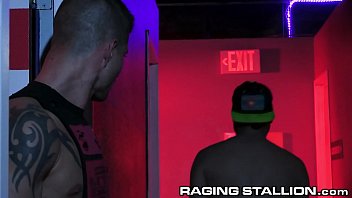 Preview 1 of Cum Nose Puke - RagingStallion Studly Sean Maygers Takes Young Hunk in Backroom of Club