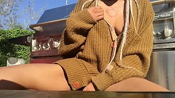 Preview 3 of Qatari Muslims - Playing with my pussy outside_ cum home &amp_ cum at home