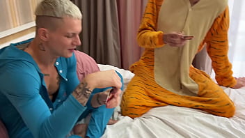 Preview 1 of Idiya Xnxxx - The games of three twinks grew into a juicy fuck,  let a tight twink&#039_s asshole go around in a circle