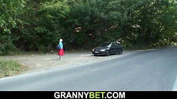 Preview 1 of Angelica Black Rocco - Picked up old granny gets her hairy cunt fucked