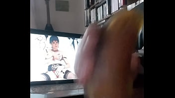 Preview 4 of Grandmother Fucks Granddaughter - Wanking off my stiff cock with a masterbation sleeve