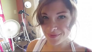 Preview 1 of Lust Teen Hd - brunette with a shoulder tattoo gives a blowjob pov
