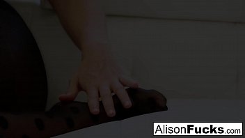 Preview 1 of Grann Slave - Alison Tyler uses her long legs to tease off her stockings