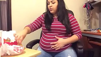 Preview 1 of Hairy En Toilet - McD&#039_s AND Wendy&#039_s belly stuffing!