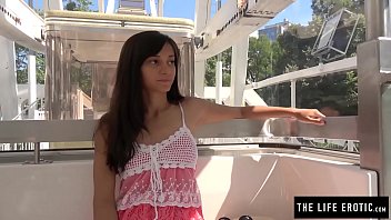 Preview 4 of Fast Release - Tiny girl almost caught masturbating in public on a ferris wheel