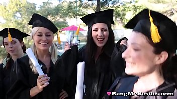 Preview 1 of Delivering Ababy Video - Graduation Day Sex Blowout For Horny Lesbian Students