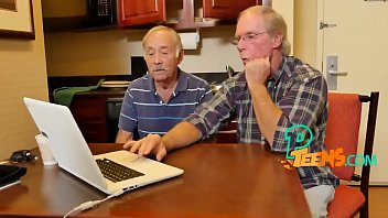 Preview 1 of Vaginal Skinny Jail - Older guys spit-roast young prostitute