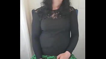 Preview 2 of Durin Tube Penetration - crossdressing bisexual sissy looks good dressed up like a girl playing with his cock and shooting a big cum load