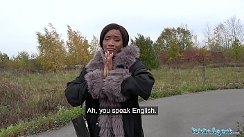 Preview 1 of Gianna Only - Public Agent British Ebony Queen Kiki Minaj Fucked Outside