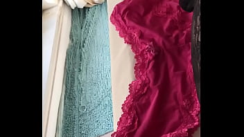 Preview 2 of Busty Tina All - Two finger limp cock wank and cum into panties