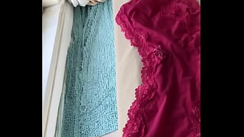 Preview 3 of Busty Tina All - Two finger limp cock wank and cum into panties