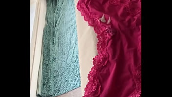 Preview 4 of Busty Tina All - Two finger limp cock wank and cum into panties
