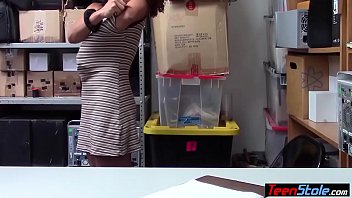 Preview 2 of Sabik Goerge Stregan - Skinny ebony teen suspect fucked on CCTV by LP officer