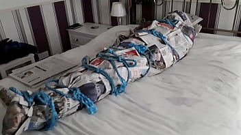 Preview 3 of Whip Mommy - Wrapped Newspaper Slave