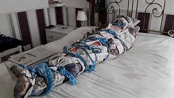 Preview 4 of Whip Mommy - Wrapped Newspaper Slave