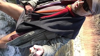 Preview 3 of 2 Women Bbc - hiking in the canyon exposing soft dick