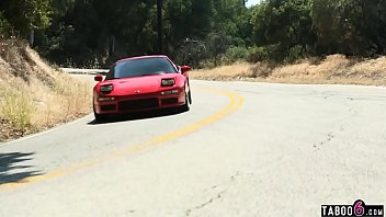 Preview 2 of Backstage Photoshoot Fuck - Car broken down but picked up by an evil mature MILF
