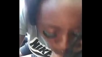 Preview 2 of Ebony Socks Hot - Ebony Chick Sucks White Dick