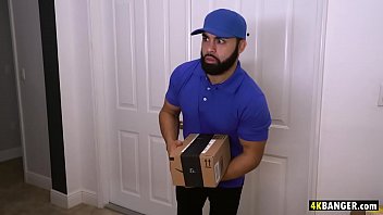 Preview 2 of Xxxx Bulu Movie Video Com - Busty MILF caught on mastubating by the black delivery boy - Lexi Luna