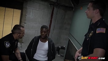 Preview 2 of Duble Dp - Gay police officers in uniform fuck black dudes up their ass on the job