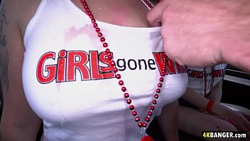 Preview 2 of Holly Game - Amateur girls gone wild on the Bangbus - Paris White and Serena Skye