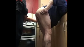 Preview 4 of Akshay Kumar Ka Bf - bisexual mark wright takes a large dildo in his ass balls deep in the kitchen and you can tell he likes it
