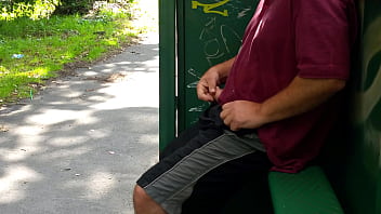 Preview 2 of Big Pichawada - Wanking outdoors