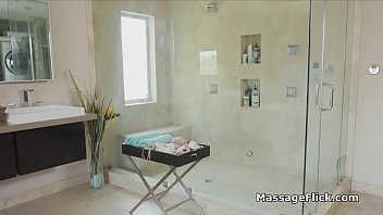 Preview 2 of Rape And Fock - Oily masseuses pleasing clients cock in threeway
