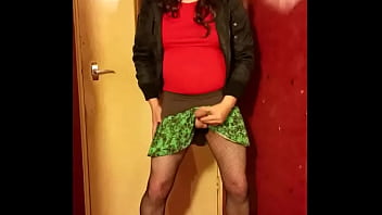 Preview 2 of Amazing Teacher Porn - crossdressing bisexual sissy wanks himself and creams in his hand then licks it clean